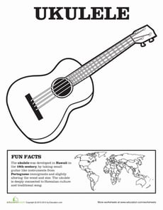 Ukulele Coloring Page