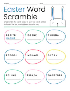 Easter Word Scramble