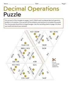 Decimal Operations Puzzle