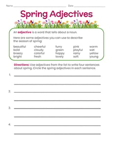 Spring Adjectives