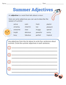 Summer Adjectives