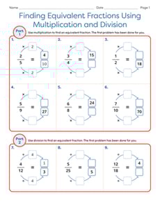 Finding Equivalent Fractions Using Multiplication and Division