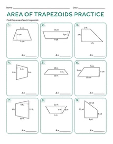 Area of Trapezoids Practice