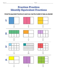 Fraction Practice: Identify Equivalent Fractions