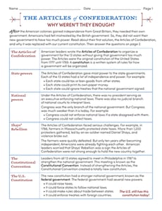 Articles of Confederation: Why Weren’t They Enough?