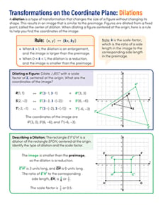 Transformations on the Coordinate Plane: Dilations Handout