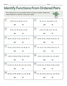 Identify Functions From Ordered Pairs 