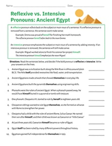 Reflexive vs. Intensive Pronouns: Ancient Egypt