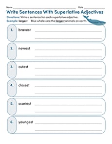 Write Sentences With Superlative Adjectives