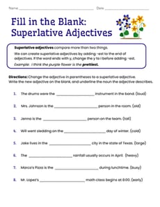 Fill in the Blank: Superlative Adjectives