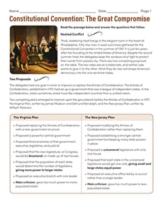 Constitutional Convention: The Great Compromise