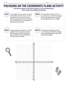 Polygons on the Coordinate Plane Activity