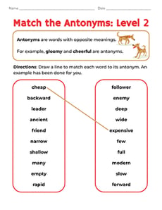 Match the Antonyms: Level 2