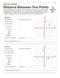 Find the Error: Distance Between Two Points