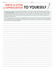 Write a Letter of Appreciation to Yourself
