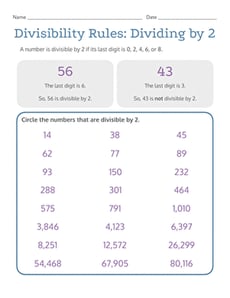 Divisibility Rules: Dividing by 2