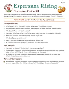 Novel Study: Esperanza Rising: Discussion Guide #3
