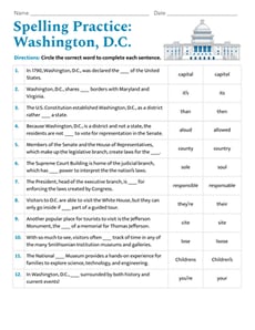 Spelling Practice: Washington, D.C.