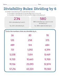 Divisibility Rules: Dividing by 6