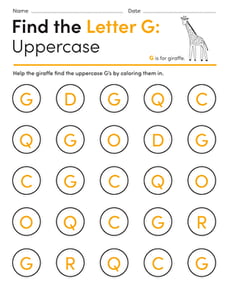 Find the Letter G: Uppercase