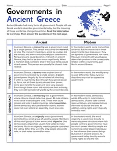 Governments in Ancient Greece