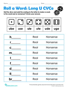Roll a Word: Long U CVCe