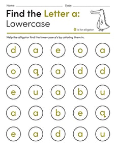 Find the Letter a: Lowercase