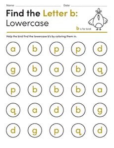 Find the Letter b: Lowercase