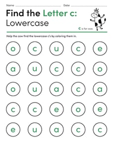 Find the Letter c: Lowercase