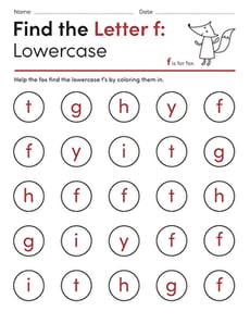Find the Letter f: Lowercase