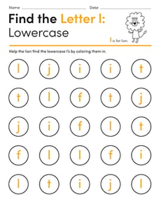 Find the Letter l: Lowercase