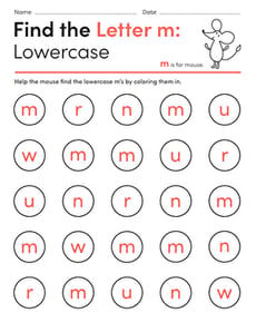 Find the Letter m: Lowercase