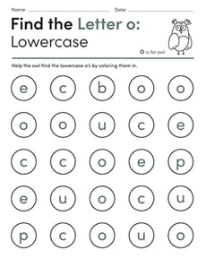 Find the Letter o: Lowercase