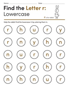 Find the Letter r: Lowercase