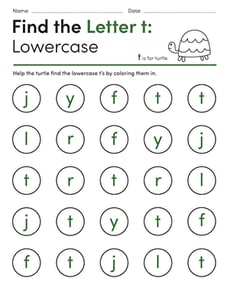 Find the Letter t: Lowercase