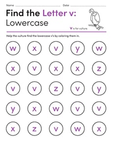 Find the Letter v: Lowercase