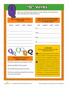 Verbs the Start with Q