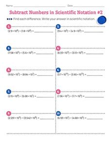 Subtract Numbers in Scientific Notation #2