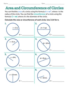 Area and Circumference of Circles