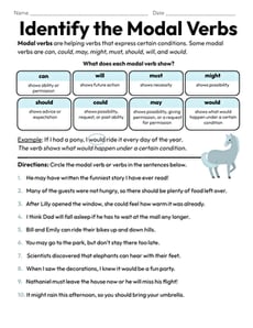Identify the Modal Verb