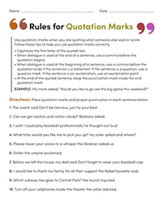 Rules for Quotation Marks