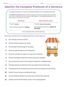 Identify the Complete Predicate of a Sentence
