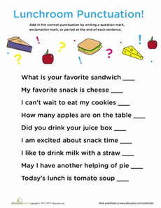 Punctuation: In the Lunch Room