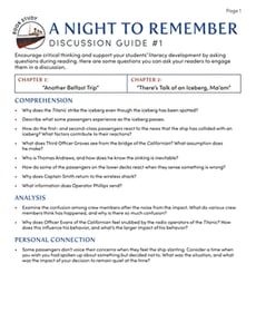 Book Study: A Night to Remember: Discussion Guide #1