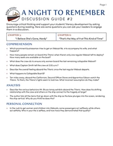 Book Study: A Night to Remember: Discussion Guide #2
