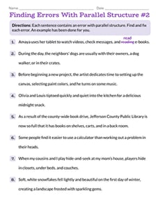 Finding Errors With Parallel Structure #2