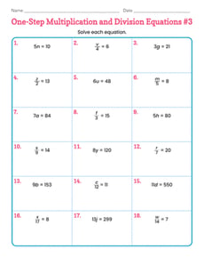 One-Step Multiplication and Division Equations #3