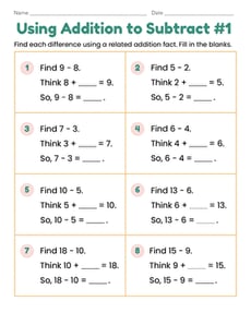 Using Addition to Subtract #1