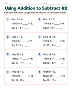 Using Addition to Subtract #2