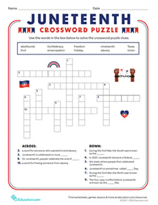 Juneteenth Crossword Puzzle 